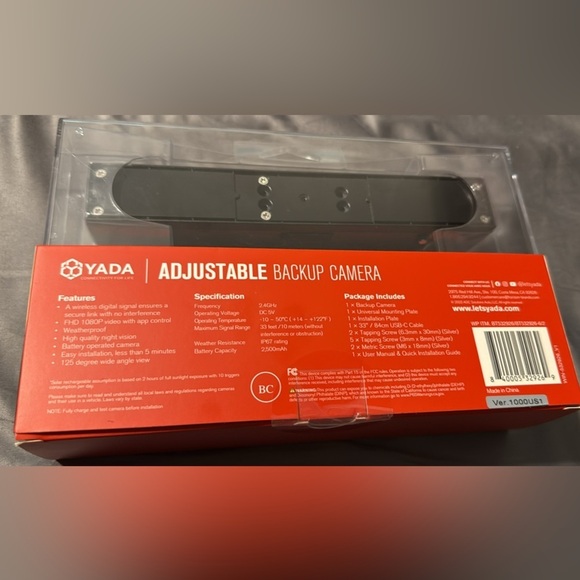 Yada 1080p Full HD Wireless Portable Backup Camera, App with via Bluetooth&Wi-Fi - Picture 2 of 3